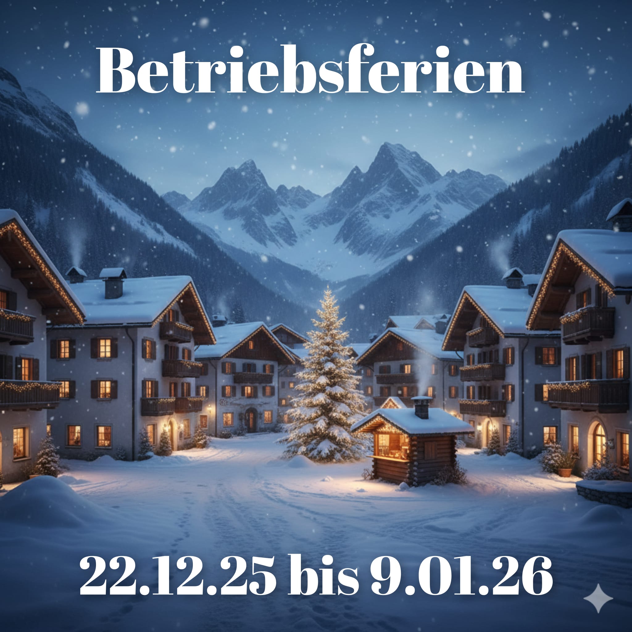 Betriebsferien: Zeit für Besinnlichkeit und neue Energie Betriebsferien: Zeit für Besinnlichkeit und neue Energie